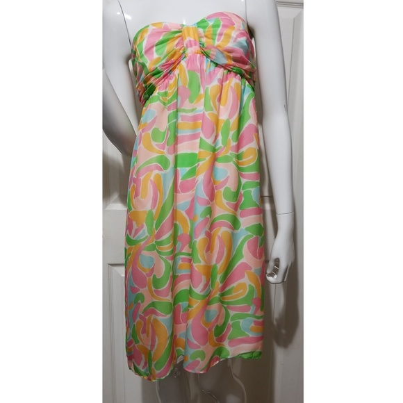❌SOLD🎀NWOT🎀 Shoshanna Strapless Silk Print Dress - Picture 2 of 5